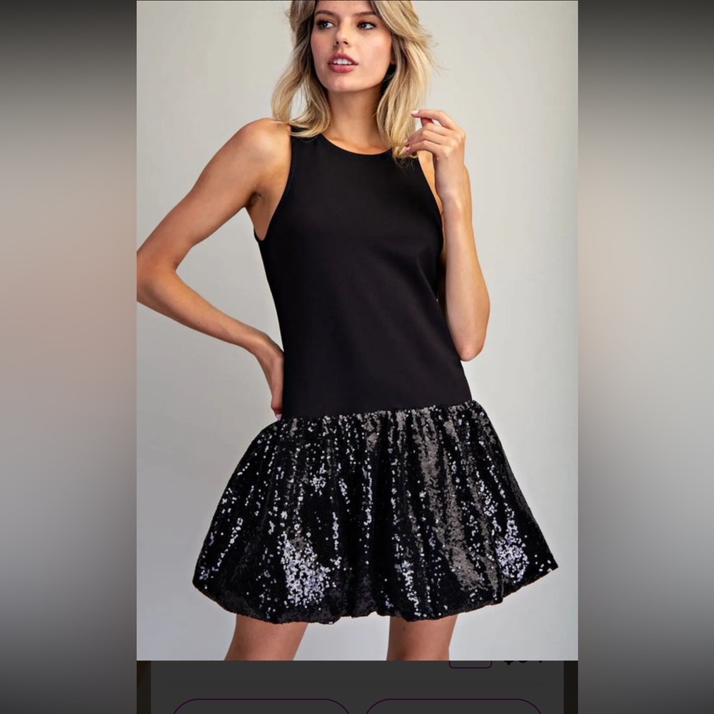 Black Sequin Dress